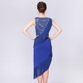 thumbnail image 4 of Vestido Sunnimix con Flecos Azul XL Vestidos de Baile Latino para Mujer, 4 of 8