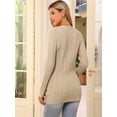 thumbnail image 3 of DARING DIVA Women's Cable Knit Button Up Long Sleeve Cardigan Sweaters L Dark Apricot, 3 of 6