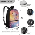 thumbnail image 3 of Uorisanigo 4pcs Galaxy Axolotl Bookbag Set for Kids, Teenage Students Backpack with Lunch Bag & Pencil Case & Water Bottle Carrier Bag for School Sport Travel, 3 of 7