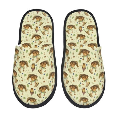 Balery Snail With Mushrooms Slient Indoor Furry Fleece Comfort House Shoes Soft Non-Slip Home Shoes Cotton slippers House Slippers-- Medium