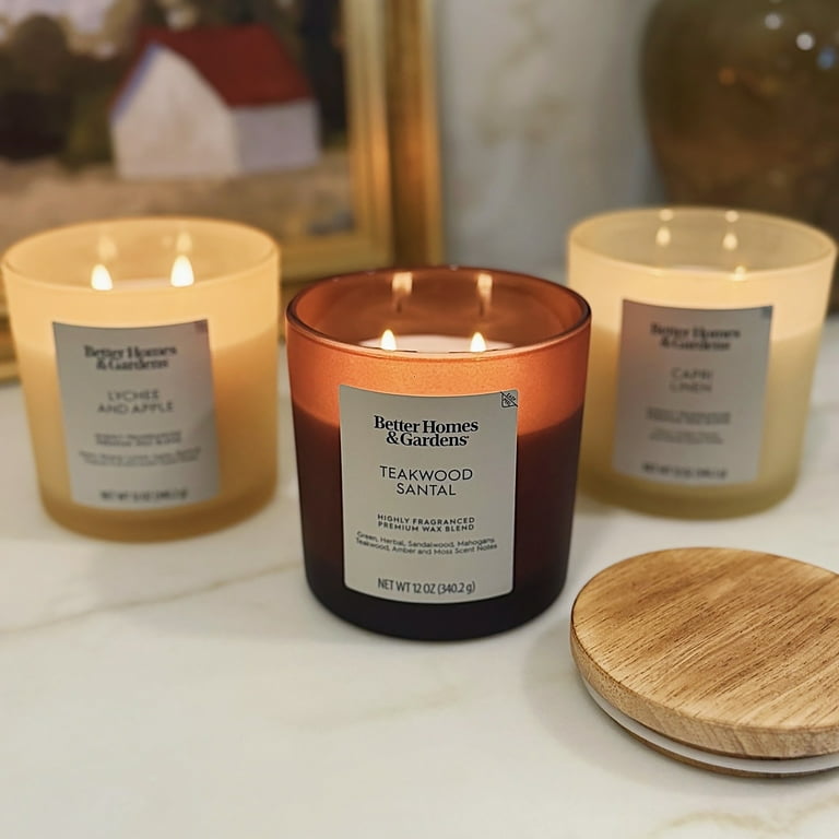 Better Homes & Gardens Teakwood Santal Scented 2-Wick Frosted Jar