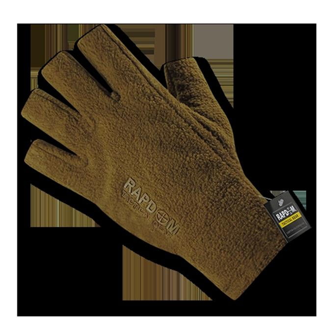 rapid dominance t47-pl-coy-02 polar fleece half finger gloves, coyote medium by Rapid Dominance