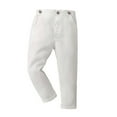 thumbnail image 2 of HAOTAGS Toddler Boys Formal Trousers, Solid Stright Student Uniform Children's Tailored Pants White 2-3T, 2 of 3