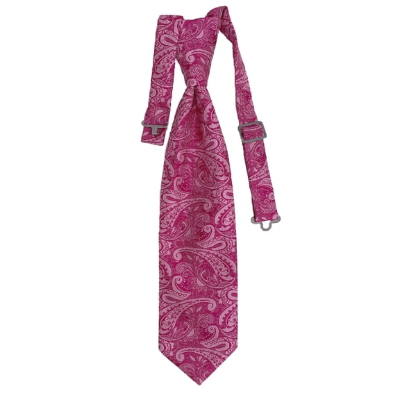 Boy’s Paisley Hot Pink Formal Satin Pre-Tied Neck Tie by Spencer J’s Signature Satin Collection