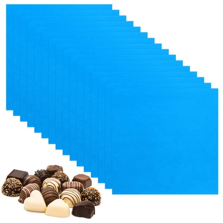 Uxcell 200 Pcs Candy Foil Wrappers 3.1 x 3.1 Inch Aluminium Foil Chocolate Bar Square Wrappers for Tea Brownies DIY Packaging Wedding Party Decoration Blue