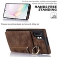 thumbnail image 6 of Feishell for Samsung Note 10 Plus, Case Wallet with Card Holder Functional Two Way Kickstand Durable Zipper Pocket RFID Blocking Leather Protective Leather for Samsung Galaxy Note 10 Plus, Brown, 6 of 12