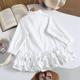 thumbnail image 6 of RMGVDSD Girls Dresses Elegant Little Girl's Long Sleeve Shirt Dress Collar Layered Ruffle Tiered Dress School Casual Sundress 5-6 Years, 6 of 8