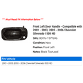 thumbnail image 2 of Front Left Door Handle - Compatible with 2001 - 2003, 2005 - 2006 Chevy Silverado 1500 HD 2002, 2 of 2