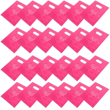 Toddmomy Plastic Thank You Bags Rosy 100Pcs 8.06X6.09X0.04In Sturdy Handle Design For Retail