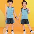 thumbnail image 3 of MHZLDYZ Boys Short Sets Toddler Boys Girls Sleeveless Fashion Patchwork Color Breathable Mesh Cool Tops Shorts 2Pcs Sports Outfits Clothes Set 3T Shorts Boys Boys' Clothing Sets(Light Blue,100), 3 of 5