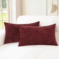 thumbnail image 1 of wonima44 CaliTime Throw Pillow Covers Decorative 16 X 26 Inches Pack of 2 Cozy Chenille Cushion Cases for Couch Sofa Bed Living Room Home Burgundy, 1 of 1