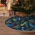 thumbnail image 4 of Salouo Dinosaur Christmas Tree Skirt 30" Farmhouse Christmas Decorations Snowman Xmas Tree Skirt Tree Mat for Holiday Party Decor, 4 of 8