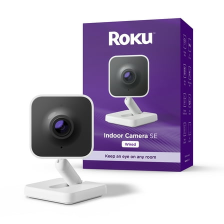 Roku Indoor Camera SE - Home Security - 1-Pack - Wired Security Camera with 1080p HD & Wi-Fi 6