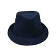 thumbnail image 2 of Simplicity Indiana Men's Adult Deluxe Structured Fedora Hat, Navy, 2 of 3