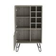 thumbnail image 4 of Miekor Furniture L Bar Cabinet Silhill, Eight Wine Cubbies, Two Cabinets With Single Door, Light Gray Finish 123070, 4 of 7