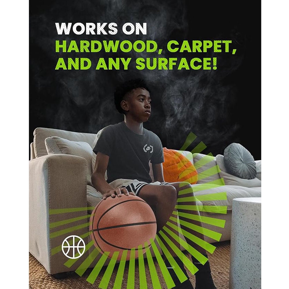 Indoor Silent Airless Basketball 3.0  Size 7#(29.5inch) for Adults & Teenager, Endurable Premium PU Foam, Quitely Dribble at Home, Noise-free to Practice at Apartment