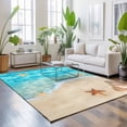thumbnail image 3 of Area Rugs 3'x5', Coastal Starfish Carpet Runner Indoor Outdoor Rugs Home Decor Aesthetic, Nautical Seaside Ocean Beach Seashells Non Slip Mats Washable Accent Rug for Living Room Bedroom, 3 of 8