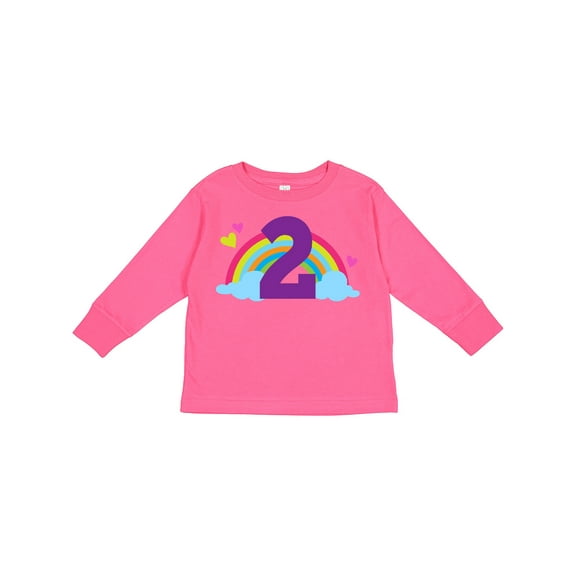 Inktastic 2nd Birthday Rainbow Cute Girls Girls Long Sleeve Toddler T-Shirt