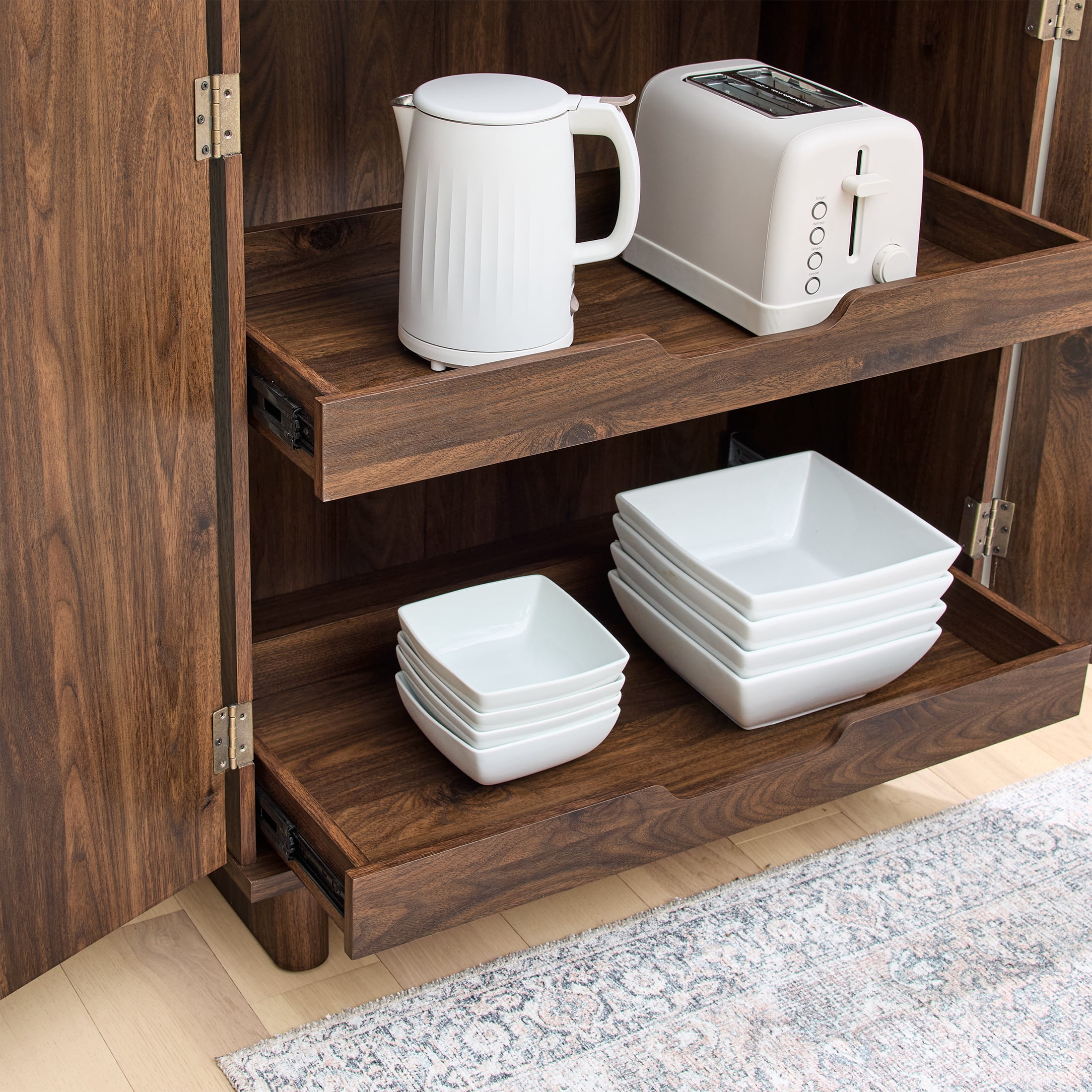 Better Homes & Gardens Lillian Storage Pantry, Walnut