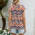 thumbnail image 4 of NAMTYQX Tshirts Shirts for Women Patterned Soft Casual Loose Women Summer Tops Summer Tops for Women 2025 Orange Size M, 4 of 5