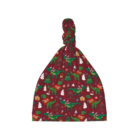 Daiia Dinosaur Christmas Pattern Baby Beanie Knit Toddler Hat Kids Embroidered Beanies Cap for Girls Boys 0-8 Years
