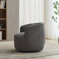 thumbnail image 3 of Soft Upholstered Corduroy Accent Chair in 35 Inch Size with 360 Degree Swivel and Pillow for Living Room or Office, 3 of 11
