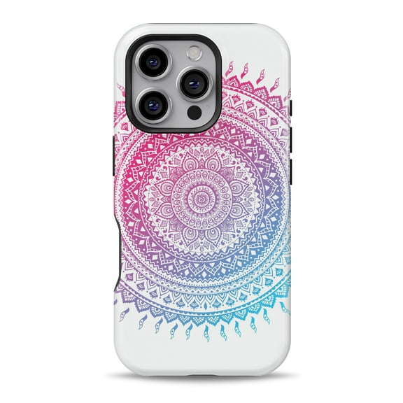 DesignSkinz Scratch-Resistant Hard Slim Case Compatible with iPhone 16 (Compatible with MagSafe) - Ethnic Indian Tie-Dye Circle