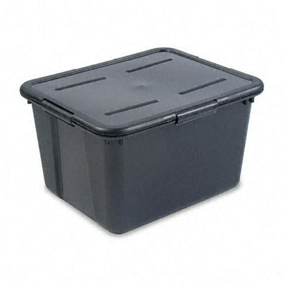 File Tote With Lid  Legal/Letter  Plastic  19 x 15-1/2 x 11  Black
