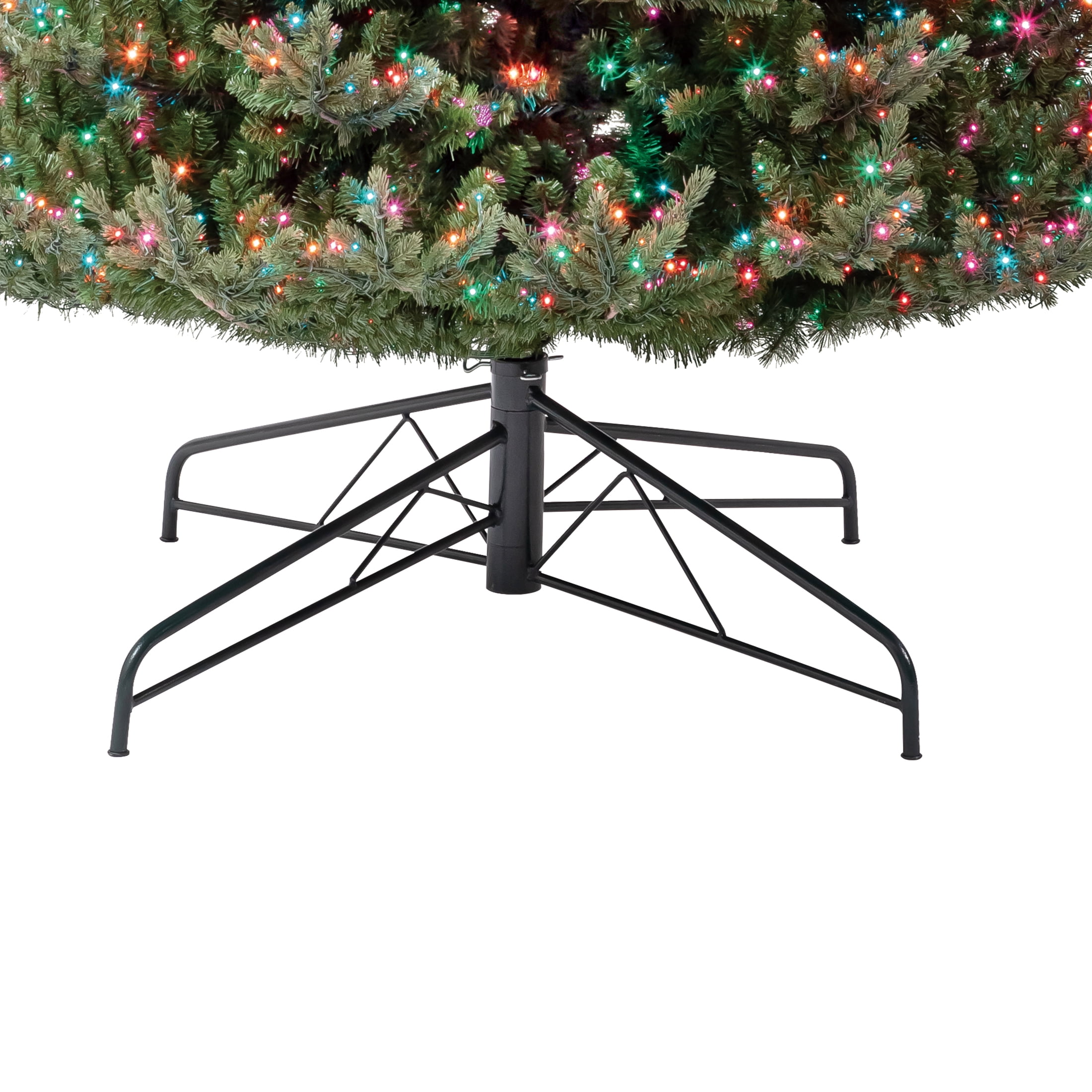 My Texas House 12' Pre-Lit Grand Spruce Green Artificial Christmas Tree with LumaDazzle Color-Changing Twinkle LED Lights, Quick Set, and Stand