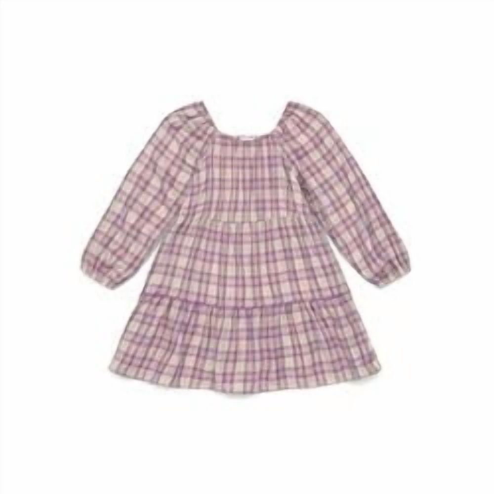Wonder Nation Toddler Girl Long Sleeve Plaid Printed Dress, Sizes 12M-5T