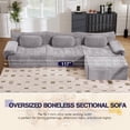 thumbnail image 4 of Muumblus Modular Sectional Sofa with Movable Ottoman, Oversized L-Shaped Cloud Sofa with Chaise, Boneless Deep Seat Living Room Couch, Gray Chenille, 4 of 12