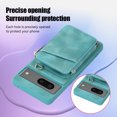 thumbnail image 3 of Dteck for Google Pixel 7 Zipper Wallet Case, Magnetic Clasp Zipper Purse PU Leather Wallet Case with Credit Card Slot Holder Back Flip Cover, green, 3 of 7