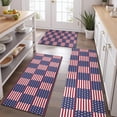 thumbnail image 2 of Red White and Blue Star Striped Pattern Kitchen Rugs Sets Of 3,Kitchen Runner Rugs Non Skid Washable,Decorative Kitchen Floor Mats for Kitchen,Sink,Laundry,17"x30"+ 17"x47" + 17"x59", 2 of 6