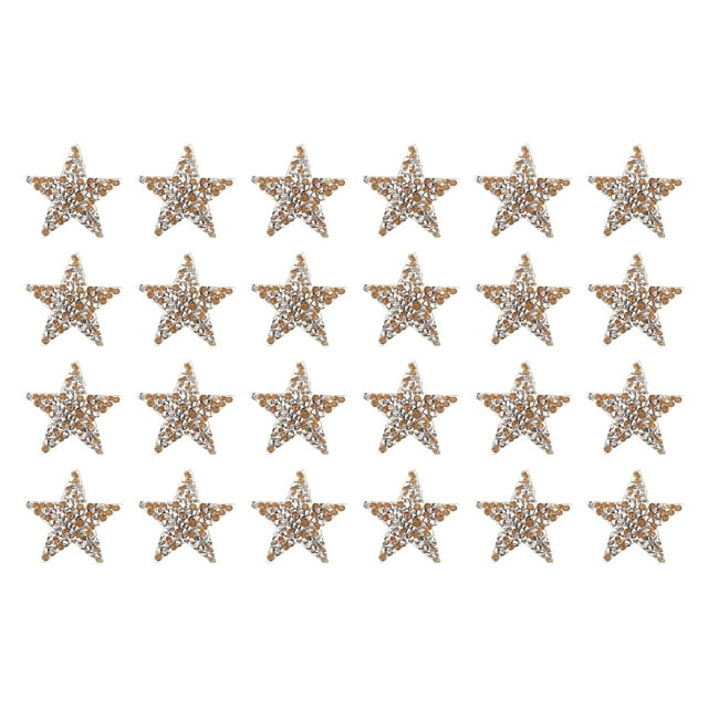 Uxcell 24 Pcs Parches de Estrella para Planchar de 4cm Parches para Coser para Manualidades DIY Reparación de Ropa Zapatos Decoración de Bolsas Gorras, Marrón