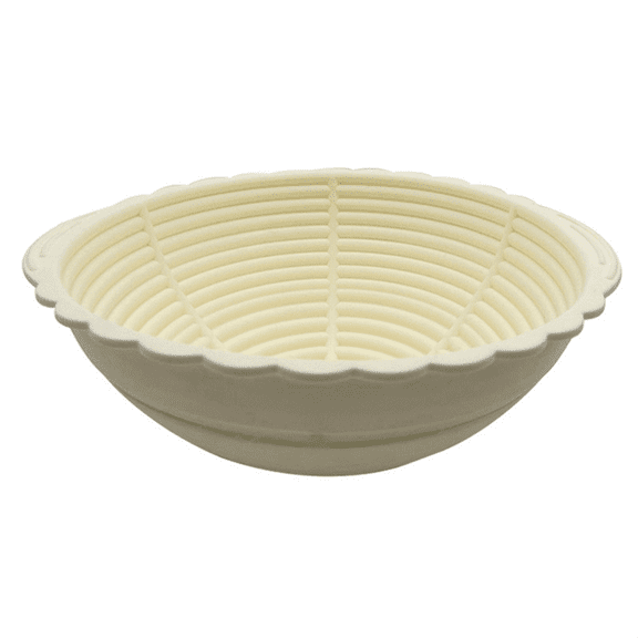Bread Proofing Basket,Silicone Round Foldable Sourdough Baking Basket Waterproof Bowls,Creamy-White