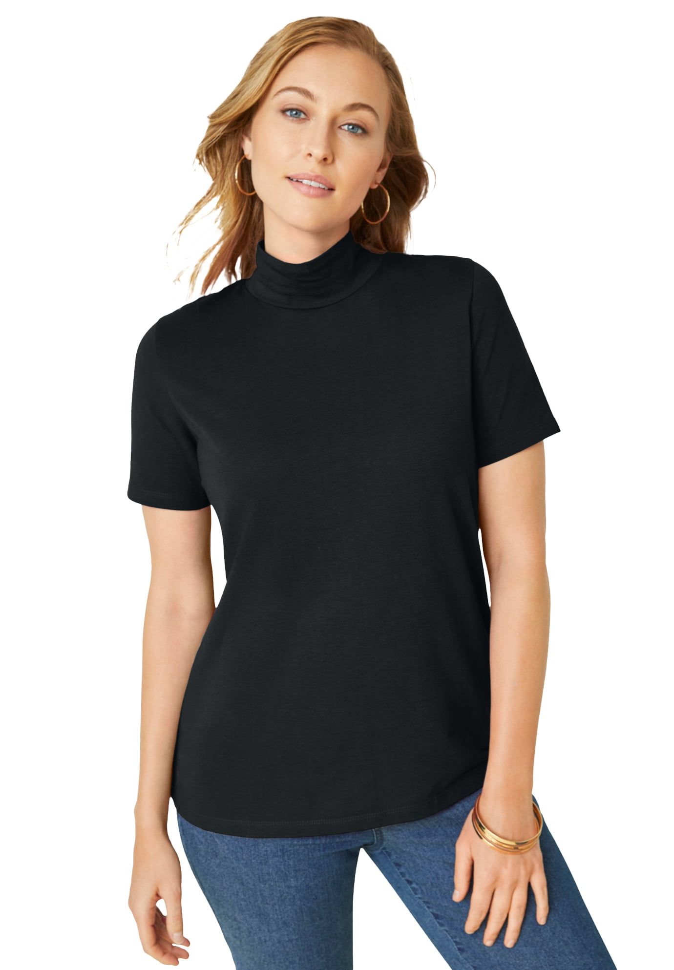 Unique Bargains Women's Raglan Sleeve Round Neck Tencel Denim