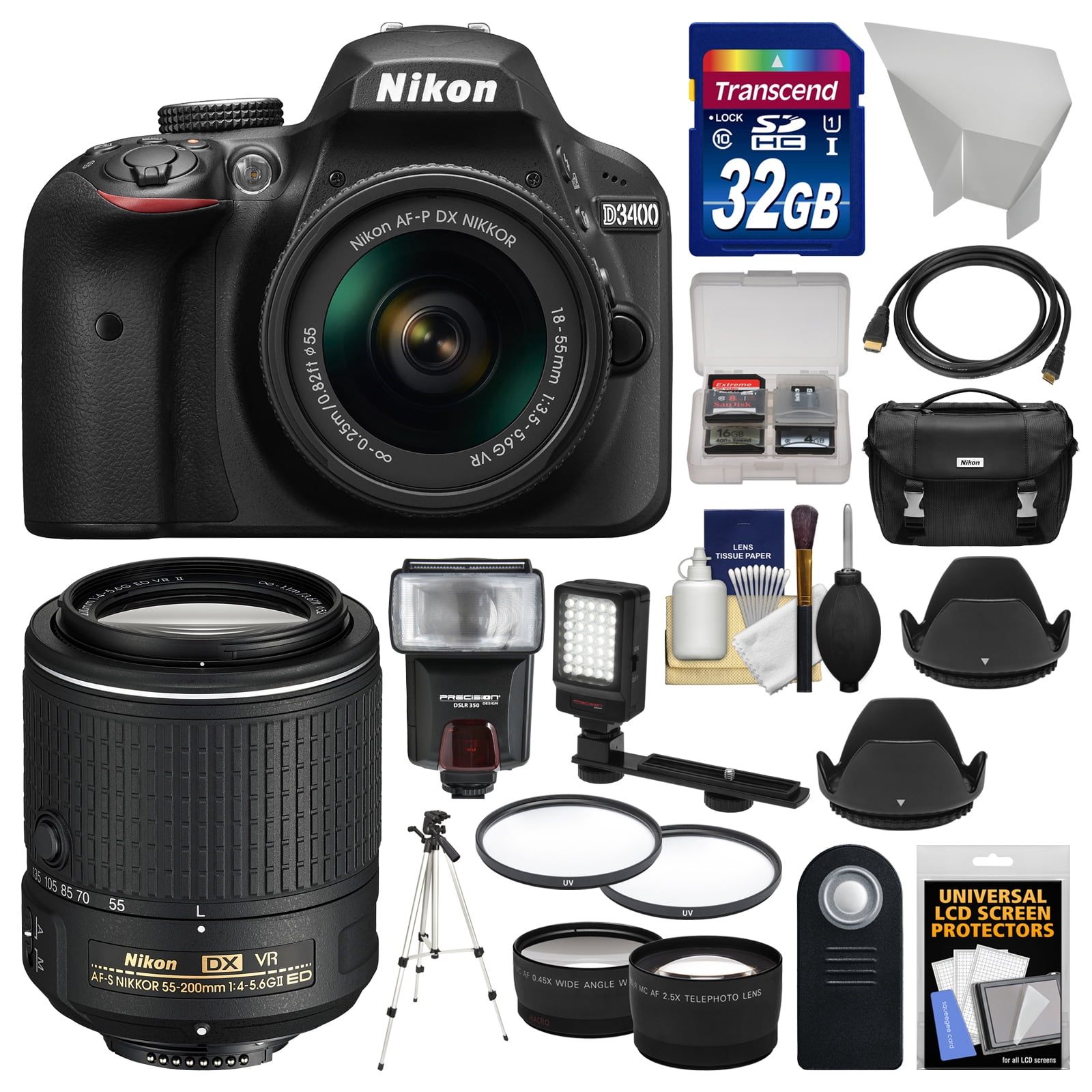 Nikond3400 Two Lens Kit Digital Slr Cameras Nikon