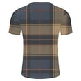 thumbnail image 4 of ylioge T-shirt à Manches Courtes Col Rond Imprimé à Carreaux pour Hommes, 4 of 5