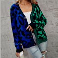 thumbnail image 2 of 2025 Leopard Print Button Up Knit Coat Long Sleeved Jacket for Long Cardigans for Women Cable Knit Women Cable Knit Coat Long Plus Size Coats Studio Works, 2 of 7