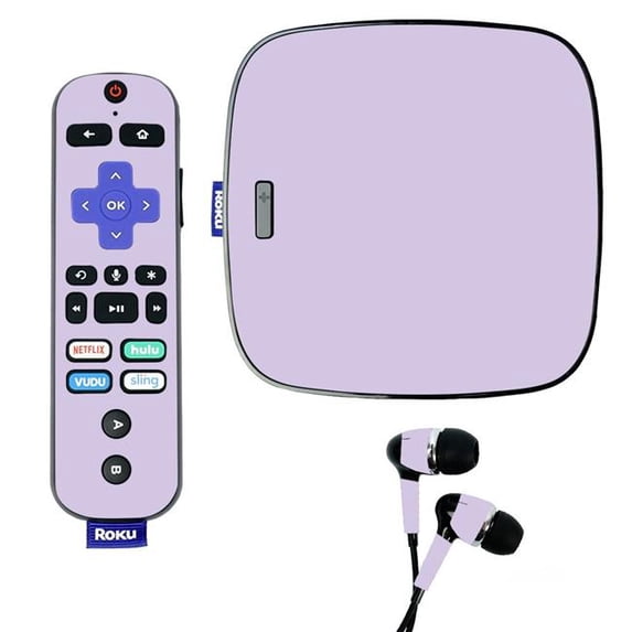 Skin Decal Wrap Compatible With Roku Ultra Sticker Design Solid Lilac