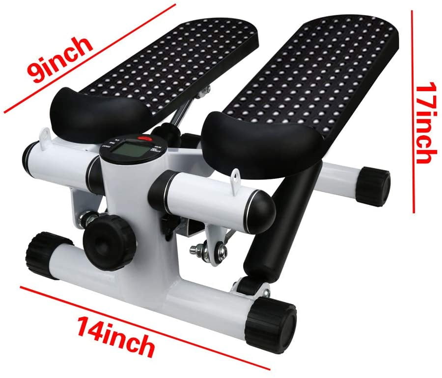 KAB Multi-Function Mini Stepper Stair Stepper Exercise Equipment with Resistance Bands,LCD Monitor Household Hydraulic Mute Stepper Also be Used as a Yoga Stool