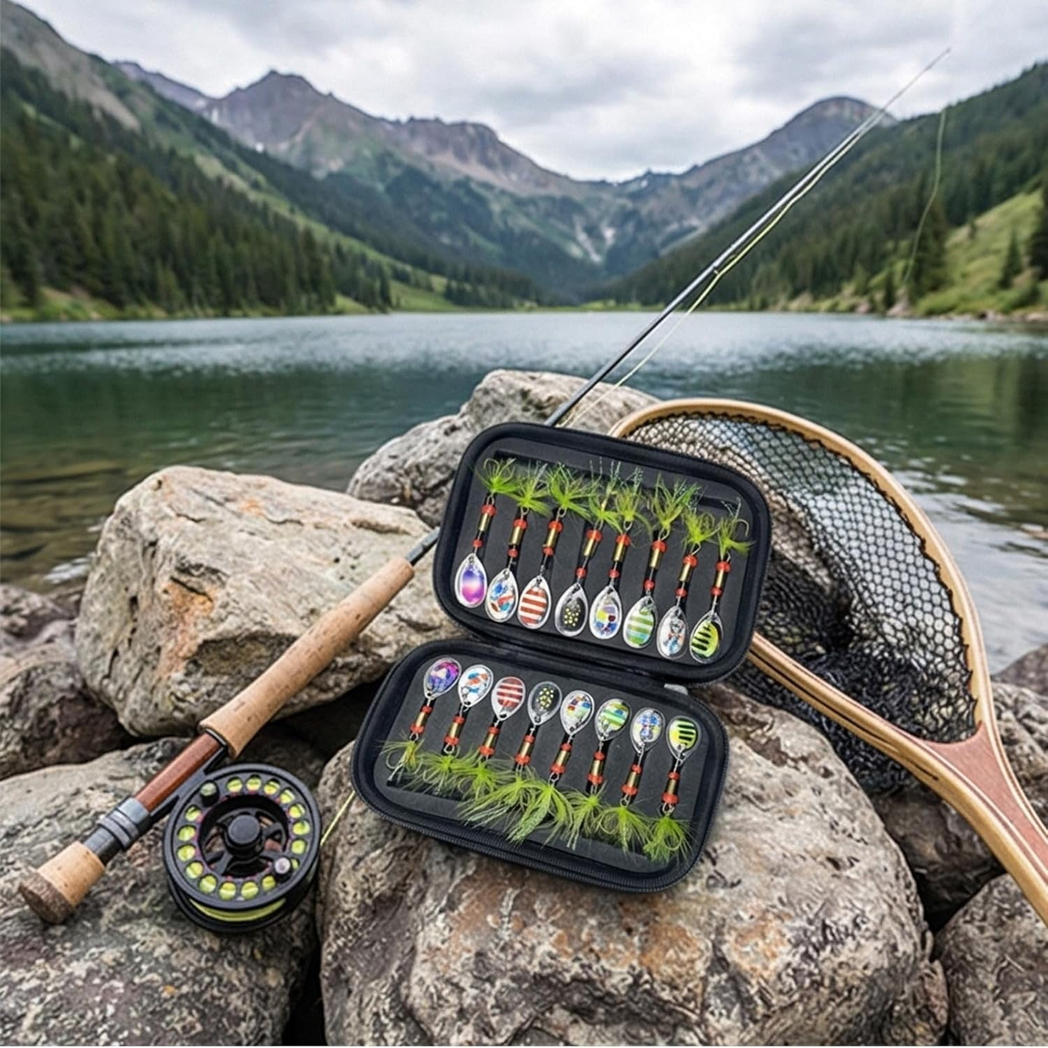 Fishing Lures Spinner Baits Kit Metal Trout Freshwater Saltwater