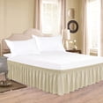 thumbnail image 3 of GFDYREE Wrap Around Bed Skirts with Adjustable Belts for King & Cal King Beds 15" Drop, Sand Elastic Dust Ruffles Easy Fit Wrinkle Resistant Silky Fabric Solid Machine Washable, 3 of 7