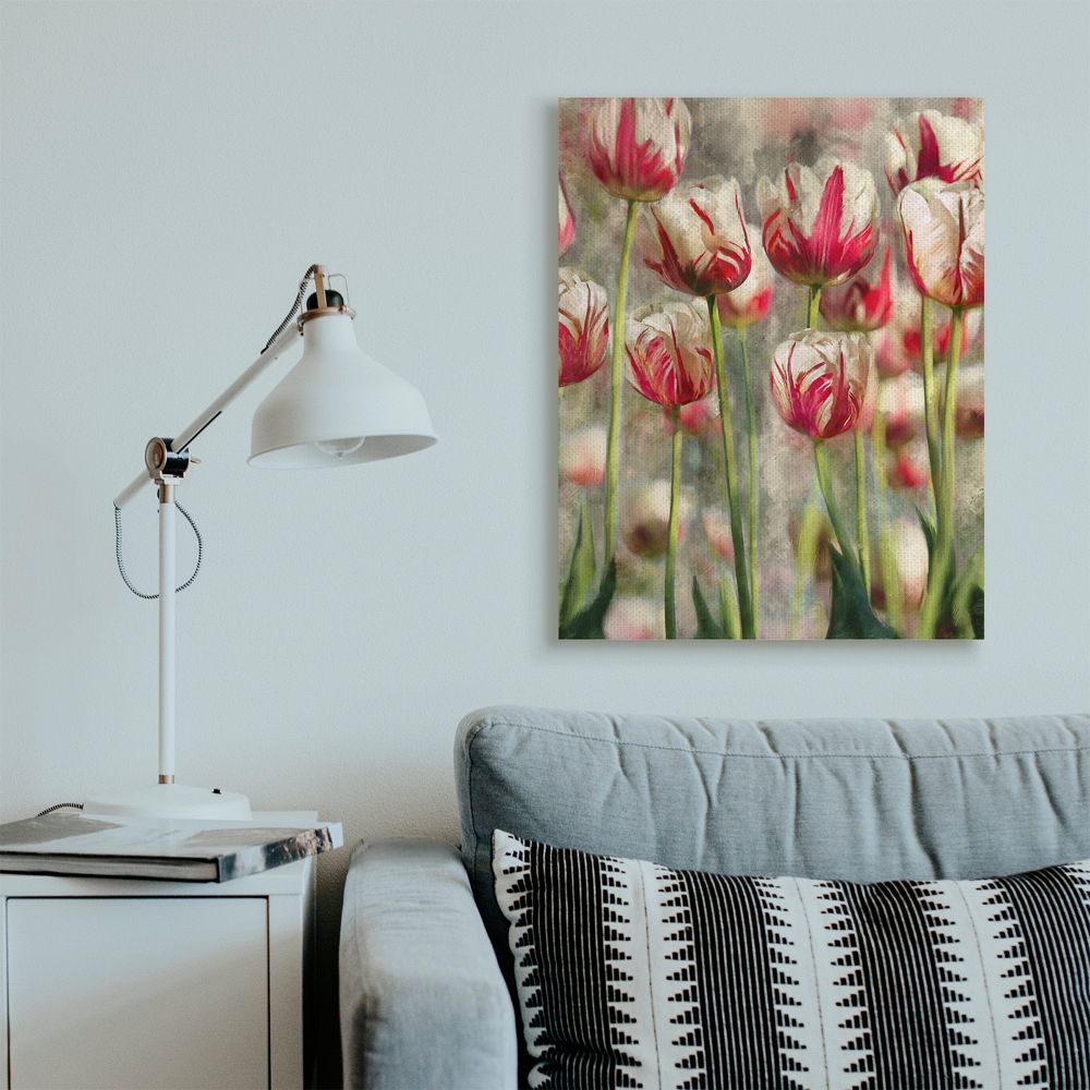 Stupell Industries Spring Tulips in Flower Field Pink White Designed by Ziwei Li