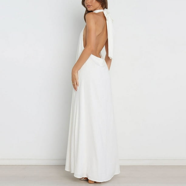 sachin and babi light blue dress Backless Halter Shapewear Midi Dress | Sculpting & Seamless
