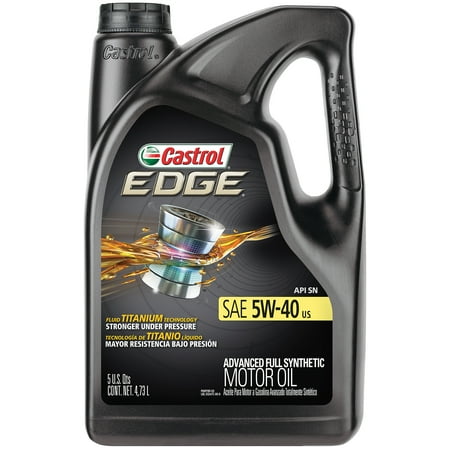- Castrol EDGE 5W-40 Advanced Full Synthetic Motor Oil, 5 QT