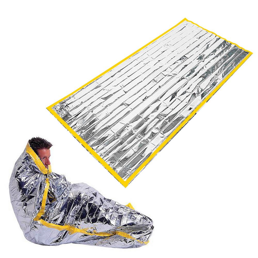 durable thermal blanket with whistle outdoor activities adventure camping suitable for hiking useful and practical nice design 1 x compact emergency sleeping bag lightweight thermal bag cover
