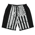 thumbnail image 2 of Honeii's Submarine Vintage Flag Print Men's Casual Shorts with Drawstring，Swim Trunks Quick Dry Beach Shorts, 2 of 5