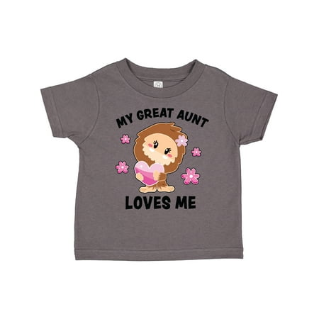 

Inktastic My Great Aunt Loves Me with Bigfoot Gift Toddler Toddler Girl T-Shirt