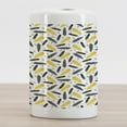 thumbnail image 2 of Yellow Ceramic Toothbrush Holder, Bird Feathers Patterns with Polka Dots Exotic Style Tribal Design Animal Print, Decorative Versatile Countertop for Bathroom, 4.5" X 2.7", Yellow Black, by Ambesonne, 2 of 4